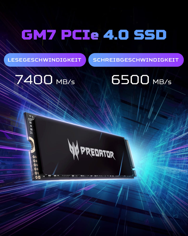 NVMe SSD M.2 2280 1TB PCIe 4.0 mit 7400 MB/s fuer PC, Laptop &amp; PS5 - Bild 2