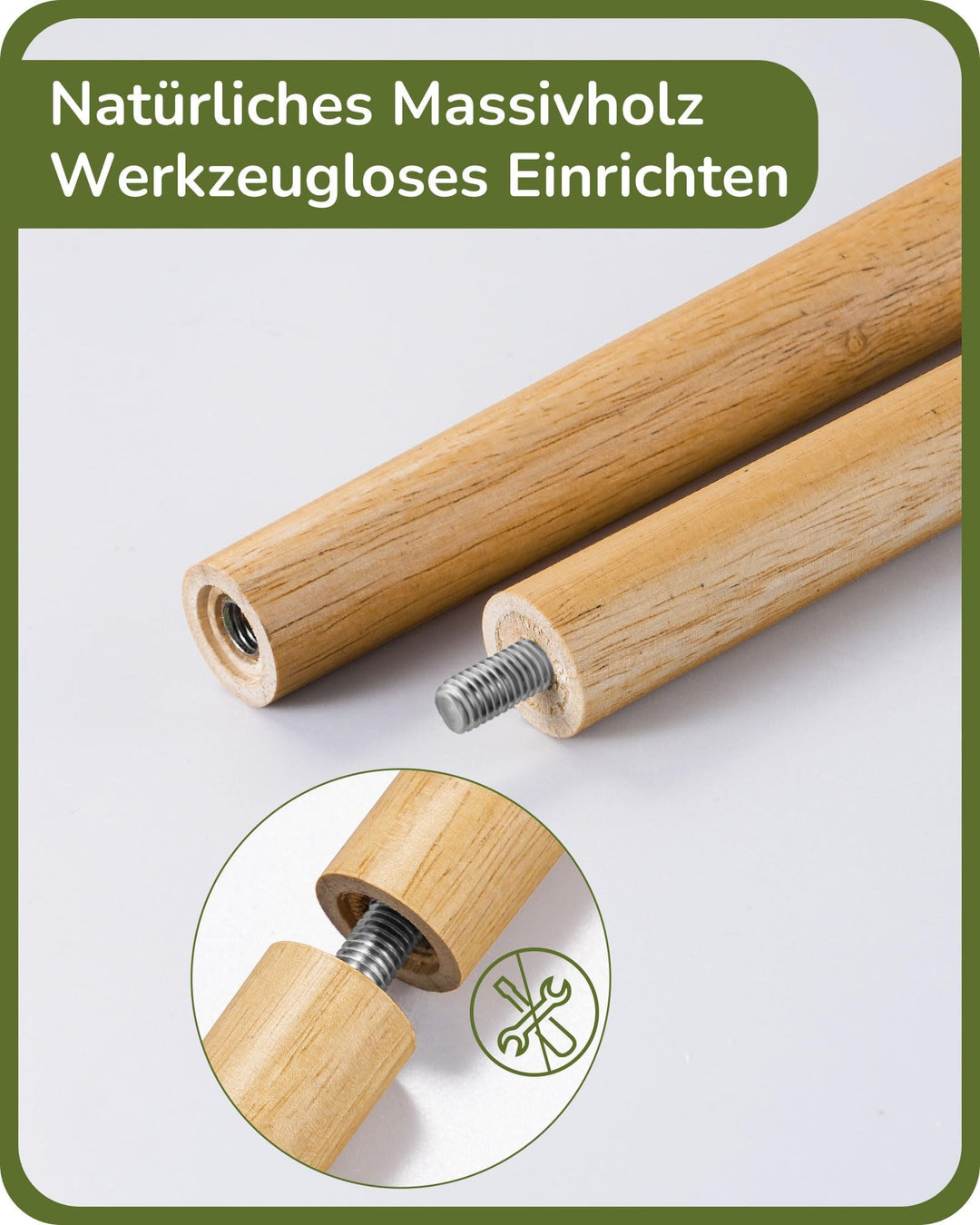 Stehlampe Boho Holzstativ dimmbar mit Leinenschirm &amp; Fernbedienung - Bild 6