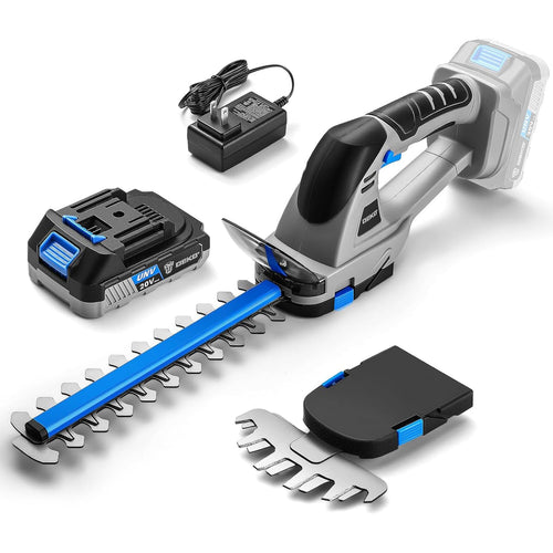 Akku-Heckenschere 2-in-1 20V mit Kurz- und Langklinge für Garten