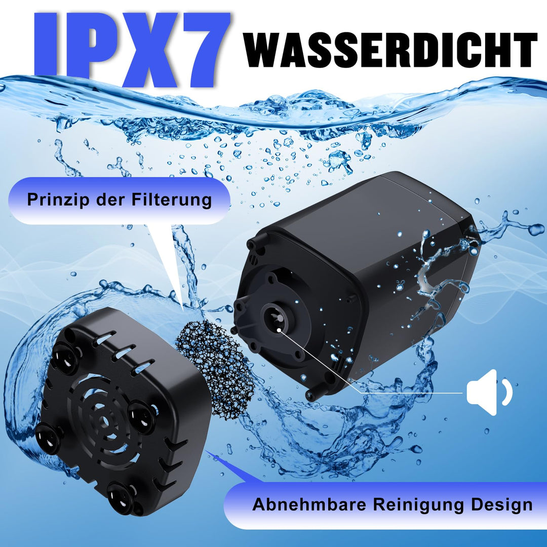 Campingdusche Akku 6000mAh mit Pumpe, 4 Modi, IPX7