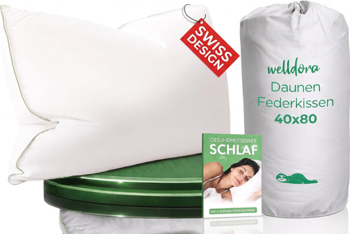 Kopfkissen 40x80 cm Daunen & Federn 3-Kammer hypoallergen