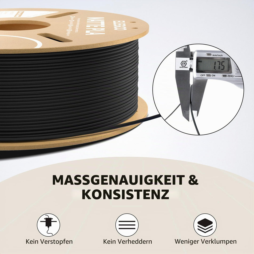 Matte PLA Filament 1.75mm 4kg Set Marineblau Rubinrot Mintgrün Gelb - Bild 4