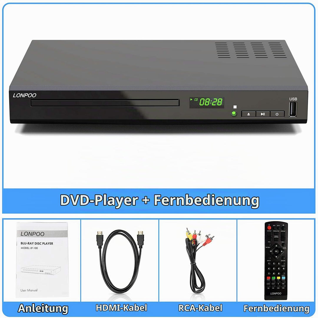 Blu-ray DVD Player 1080P Full HD HDMI AV Dolby TrueHD DTS-HD - Bild 7