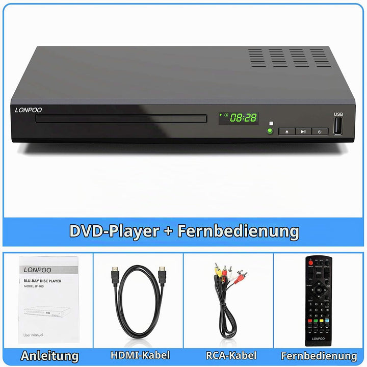 Blu-ray DVD Player 1080P Full HD HDMI AV Dolby TrueHD DTS-HD - Bild 7