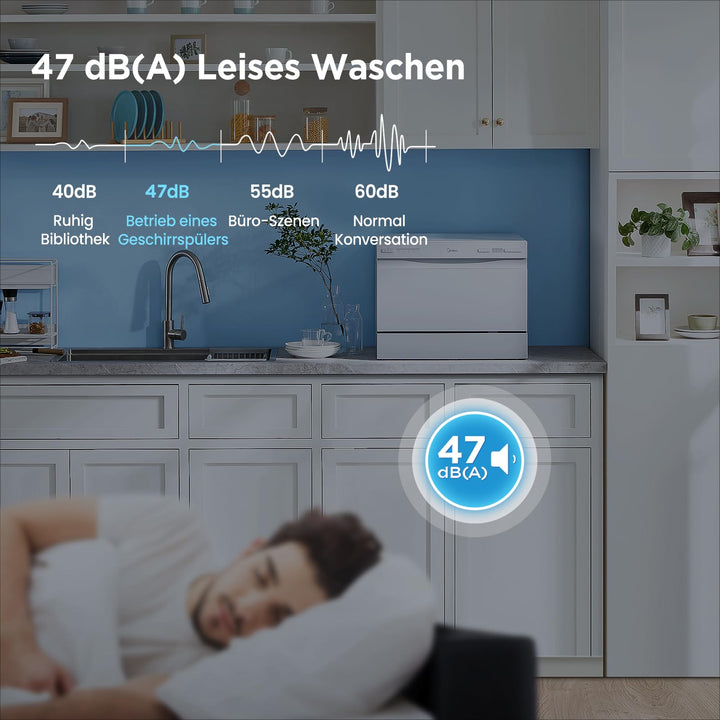 Tischgeschirrspüler 6 Maßgedecke mit App-Steuerung kompakt weiss - Bild 7