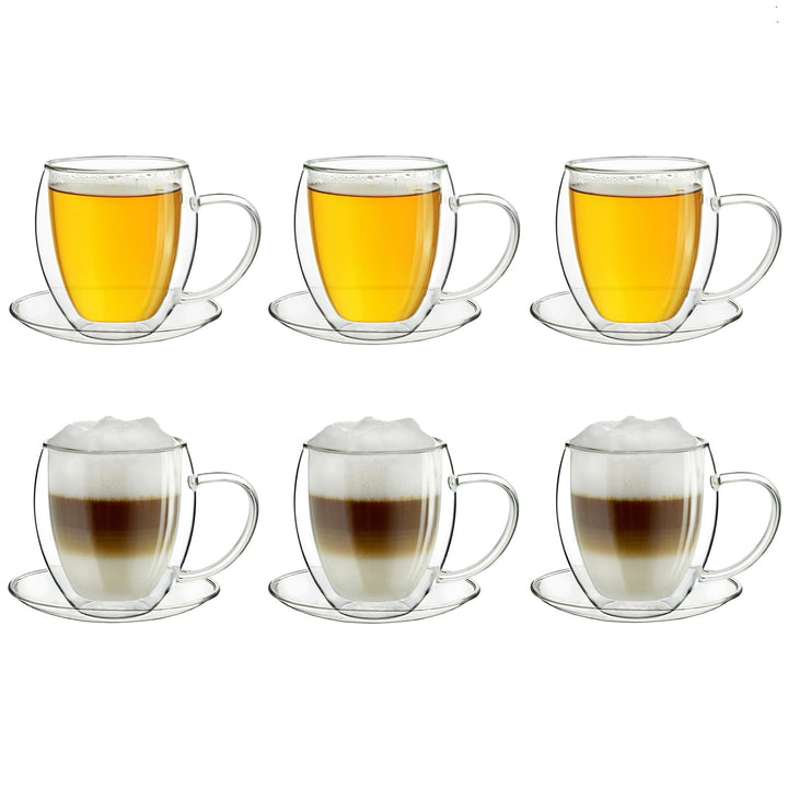 Doppelwandige Thermotassen Borosilikatglas 250 ml 6er-Set mit Untertassen - Bild 9