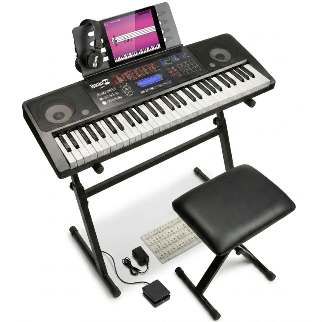 Keyboard Set 61 Tasten mit Touchscreen, Ständer, Hocker &amp; Pedal