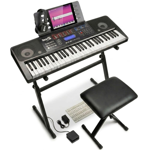 Keyboard Set 61 Tasten mit Touchscreen, Ständer, Hocker & Pedal