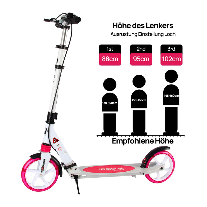 Klapproller Erwachsene &amp; Kinder höhenverstellbar mit LED-Rädern - Bild 4