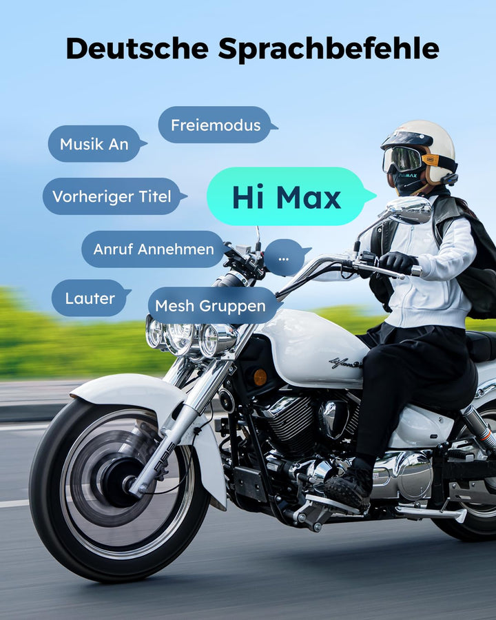 Motorrad Bluetooth Headset Mesh 8 Fahrer 8 km Reichweite IPX7 - Bild 3