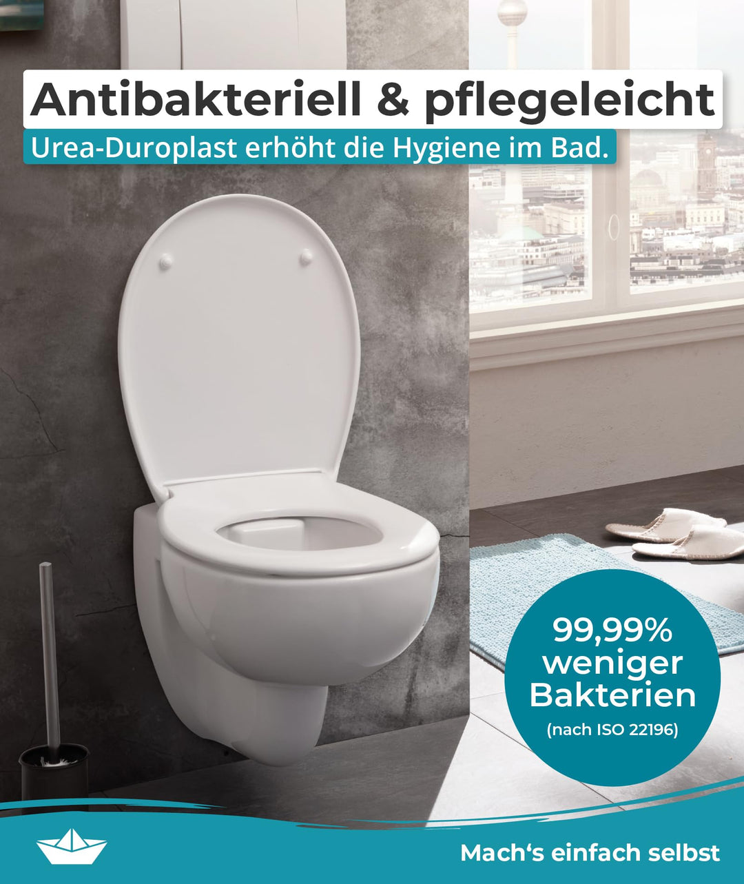 WC Sitz oval mit Absenkautomatik Duroplast abnehmbar bis 250 kg - Bild 6