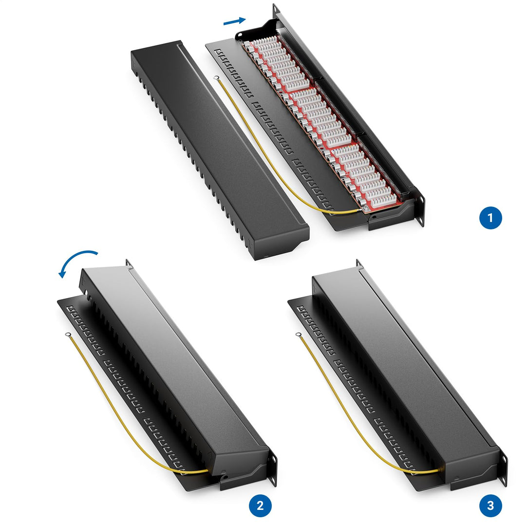 Patchpanel CAT 6a 24 Port RJ45 geschirmt 19 Zoll 1HE - Bild 4