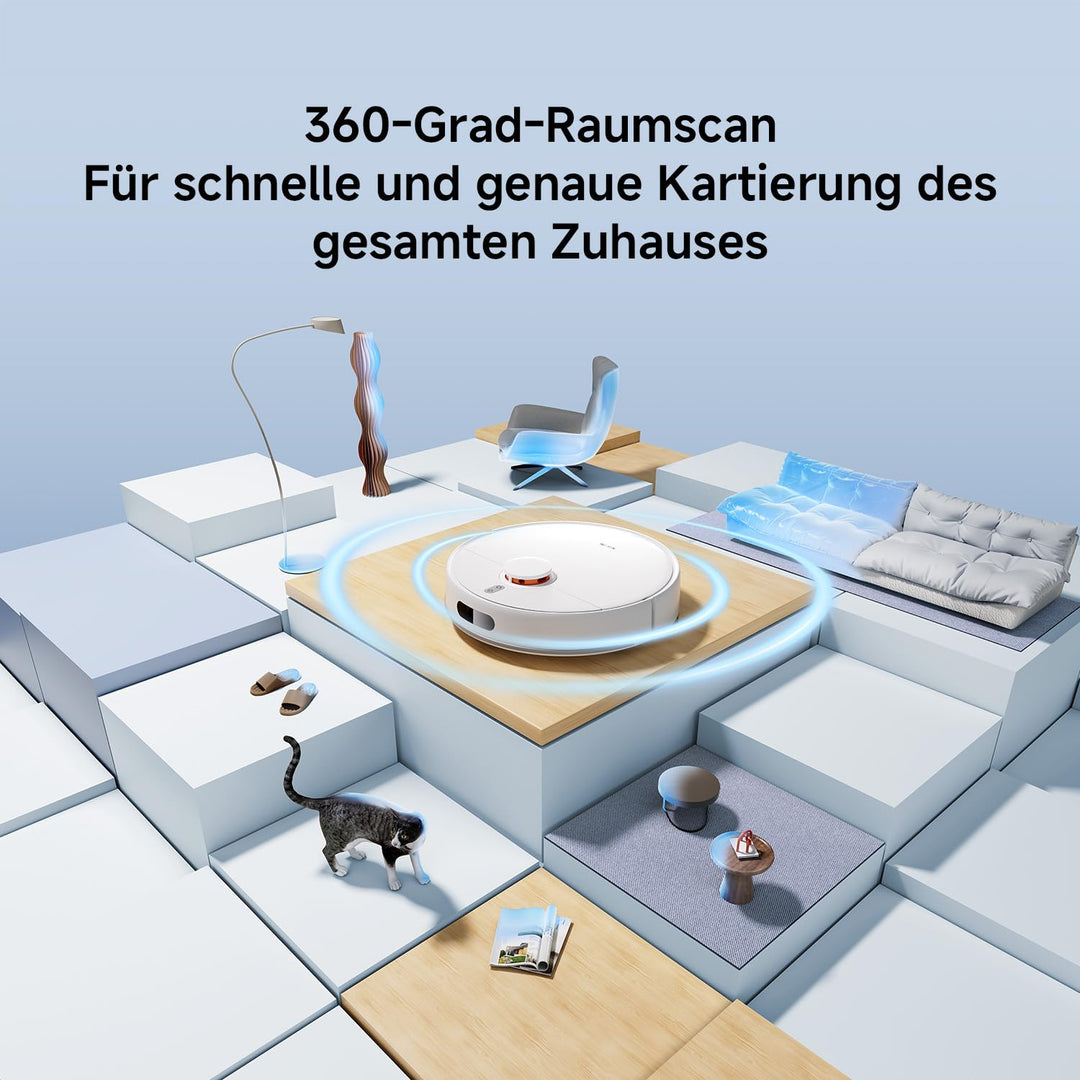 Saugroboter mit Wischfunktion 5000Pa LDS-Laser App-Steuerung - Bild 6