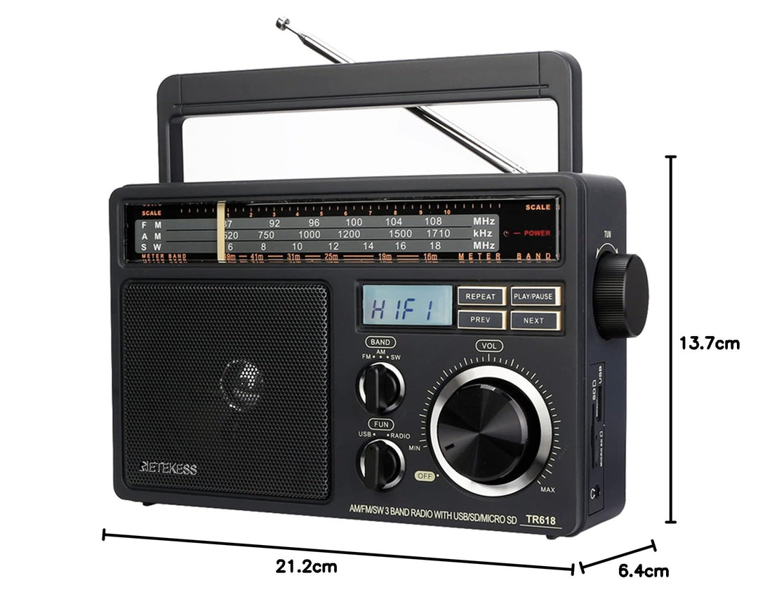 Tragbares Retro-Radio AM/FM/SW mit USB, TF-Karte und Lautsprecher - Bild 10