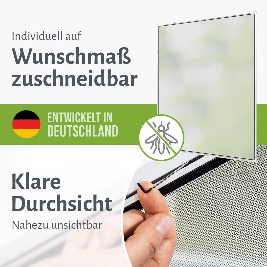 Insektenschutz Fenster mit Alurahmen ohne Bohren klemmbar weiss - Bild 3