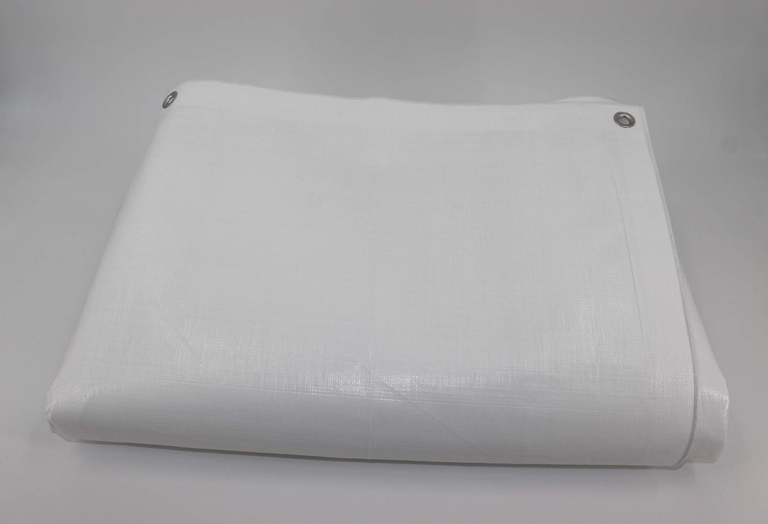 Abdeckplane Weiss 4x6m wasserdicht 260g/m² PE-Gewebe mit Ösen - Bild 3