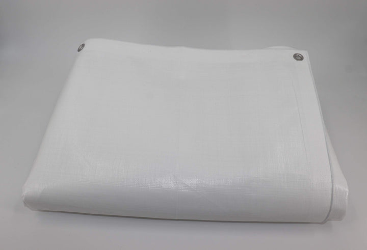 Abdeckplane Weiss 4x6m wasserdicht 260g/m² PE-Gewebe mit Ösen - Bild 3