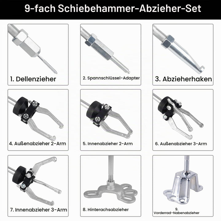 Radlager Abzieher Set 17-teilig mit Gleithammer im Koffer - Bild 2