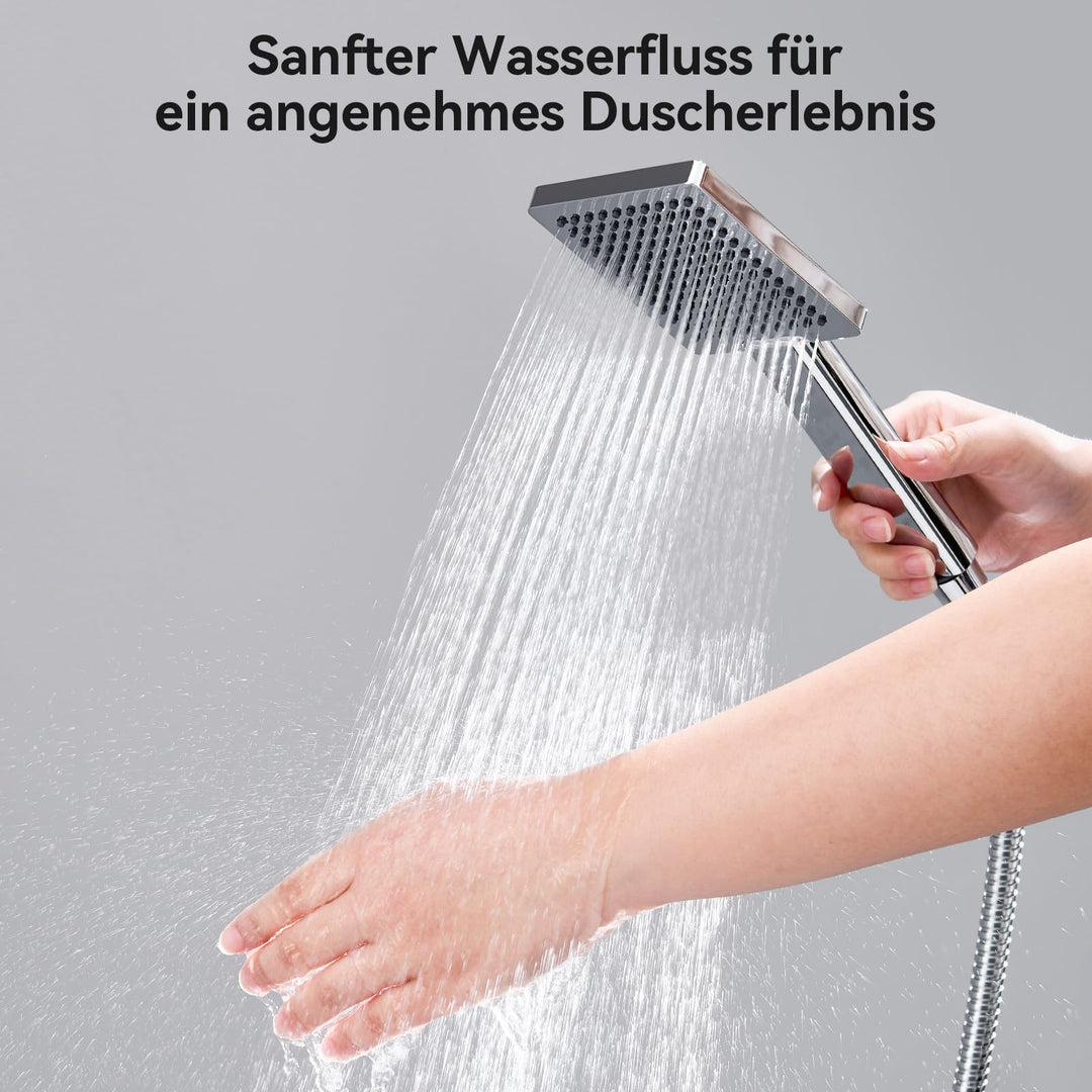 Regendusche ohne Armatur Edelstahl 25x25cm höhenverstellbar 74-109cm - Bild 5