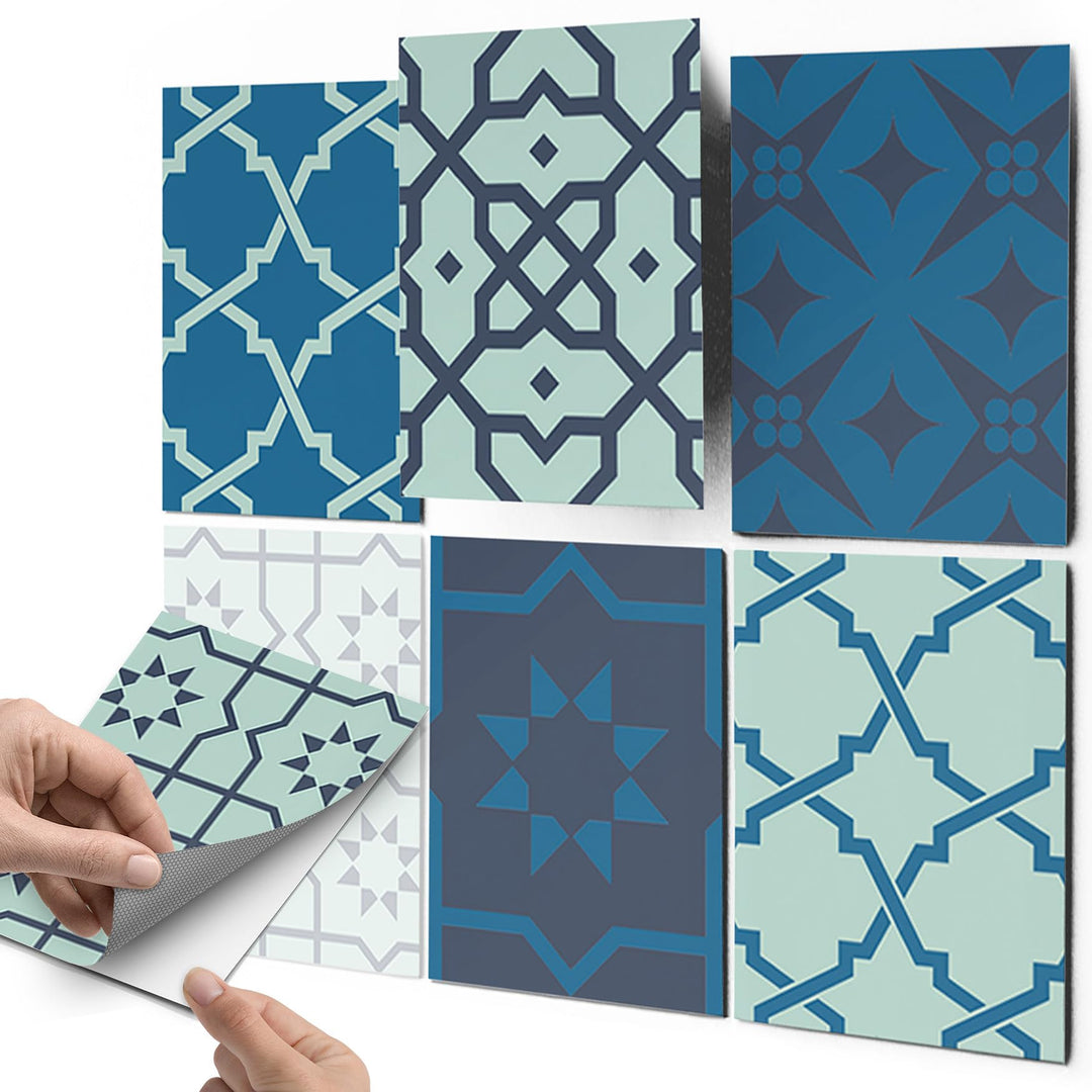 Fliesenfolie Ornament Mosaik selbstklebend 15x20 cm 12er-Set