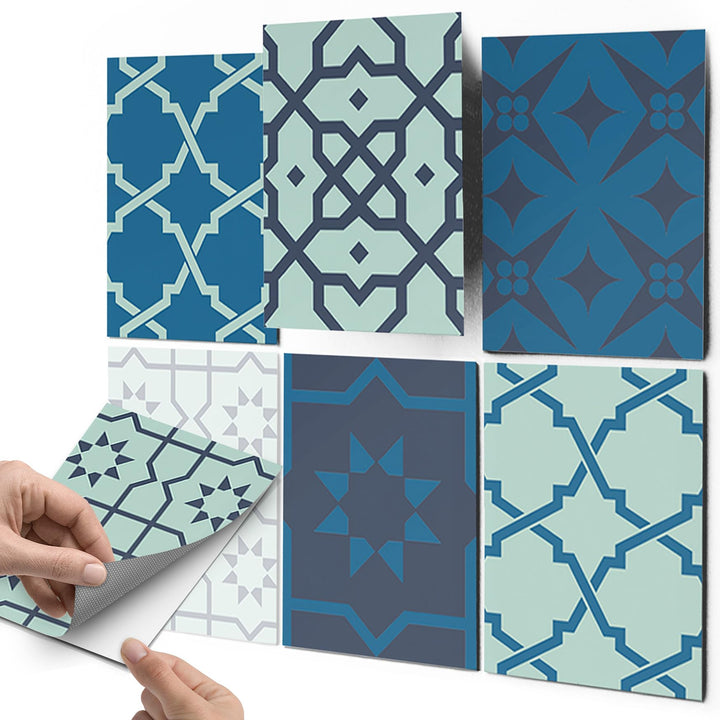 Fliesenfolie Ornament Mosaik selbstklebend 15x20 cm 12er-Set