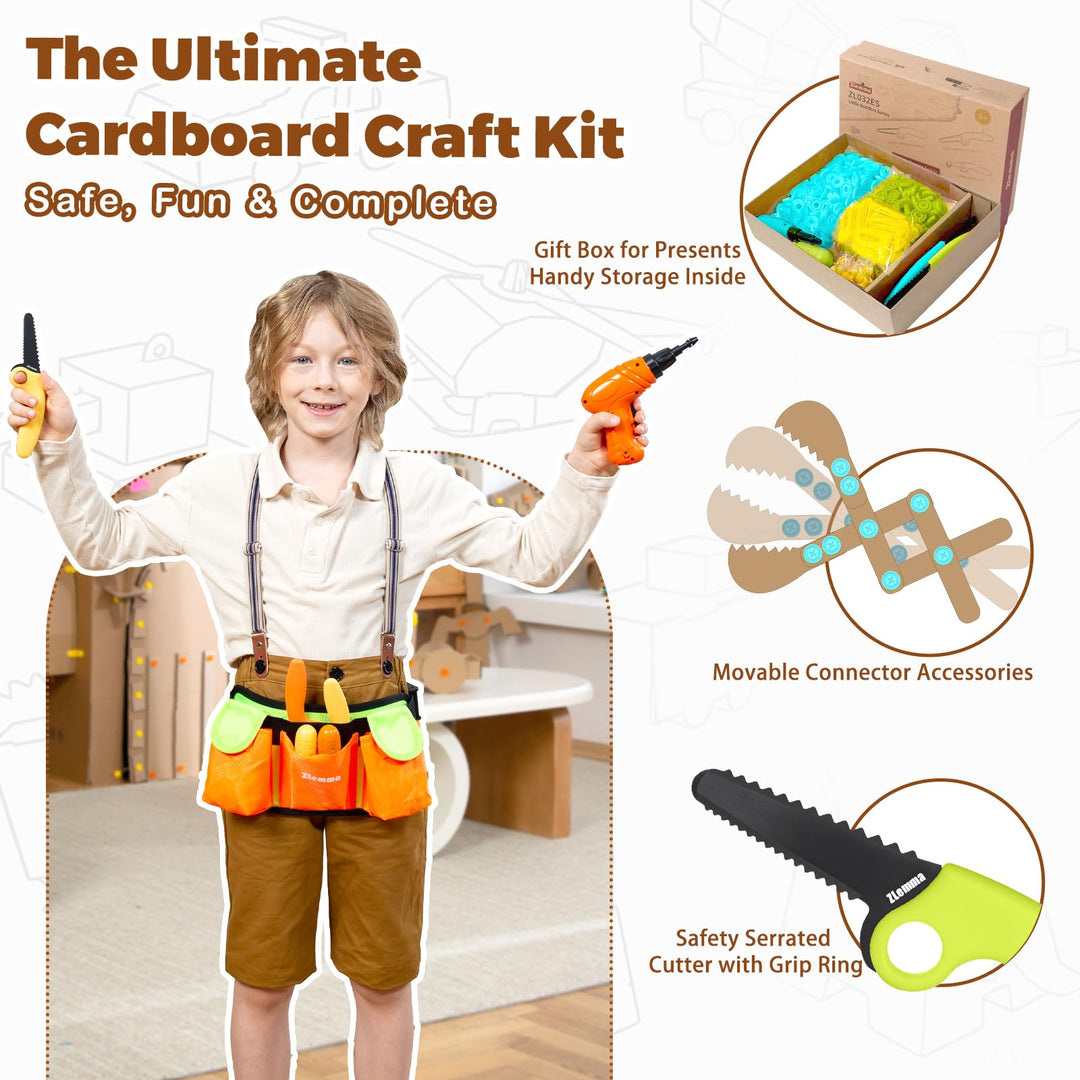 Karton-Baukasten 3D mit Werkzeug-Set 401-teilig für Kinder ab 6 - Bild 5