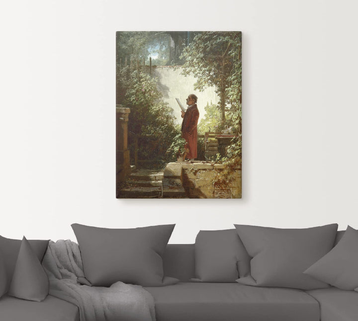 Leinwandbild Zeitungsleser im Hausgärtchen Carl Spitzweg 45x60 cm - Bild 8