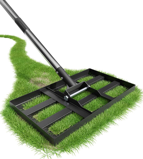 Rasenrakel Edelstahl 43x25cm höhenverstellbar 180cm Garten