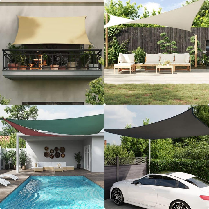 Sonnensegel Dreieck 5x5x5 m Oxford-Gewebe Creme für Terrasse - Bild 2