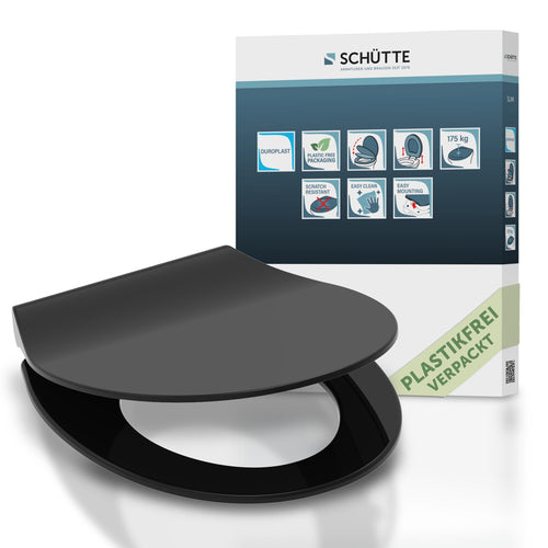 WC-Sitz Duroplast Slim mit Absenkautomatik & Schnellverschluss, Schwarz