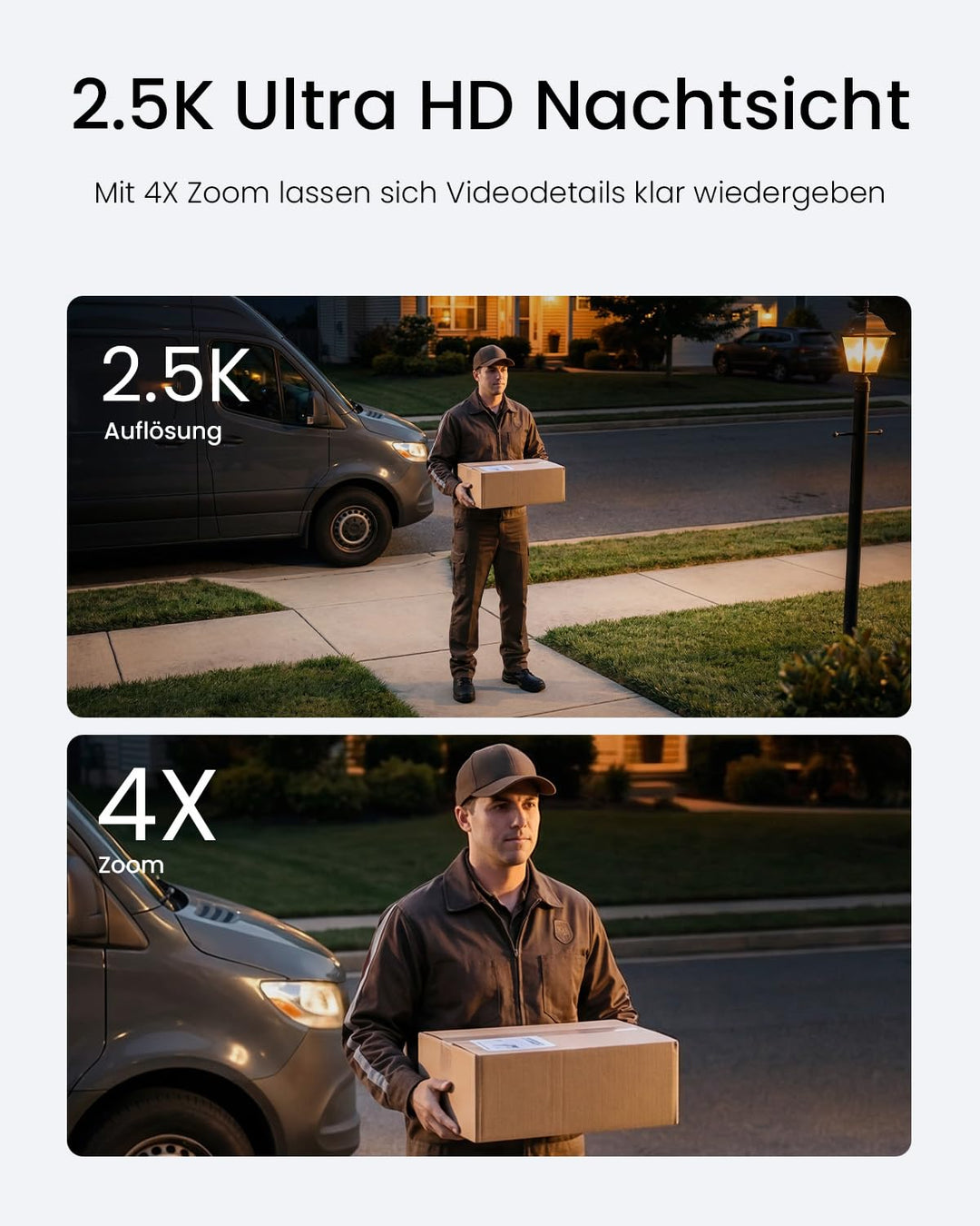 Solar-Überwachungskamera Aussen 4MP AOV mit Auto-Tracking 9000mAh - Bild 7