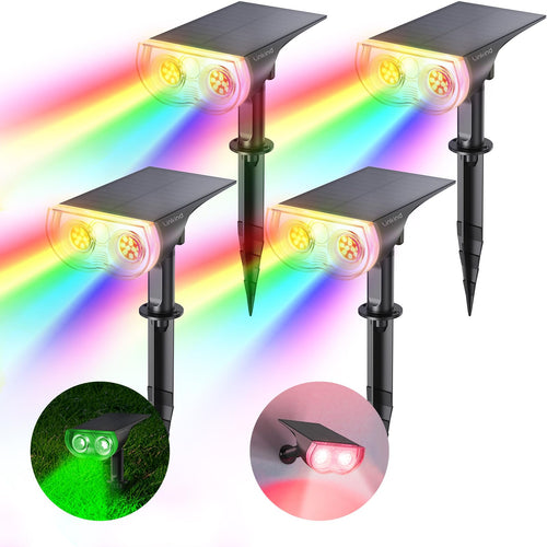 Solar-Gartenleuchte RGBW 22 LED 11 Modi IP65 4er-Set Aussen