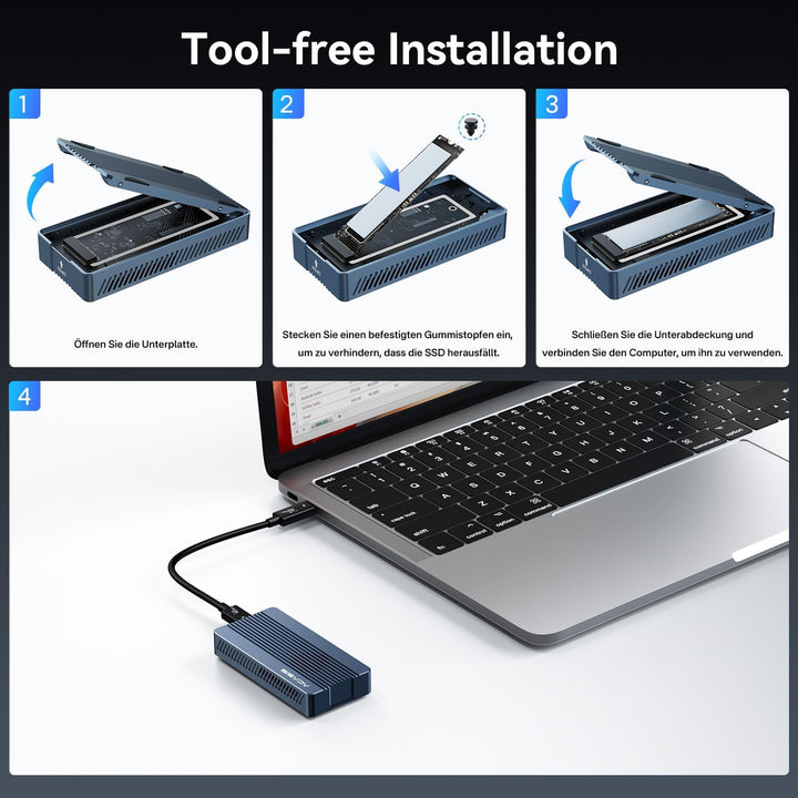 M.2 NVMe SSD Gehäuse 40 Gbps mit Kühllüfter Thunderbolt 4 - Bild 8