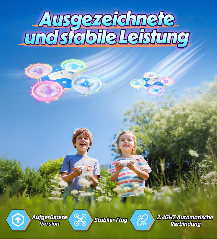 Mini Drohne für Kinder 6-16 Jahre mit LED-Licht 3 Akkus 30 Min Flugzeit - Bild 2
