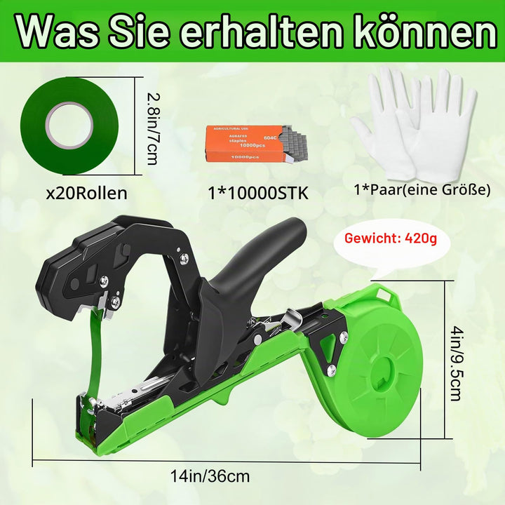 Pflanzenbindemaschine Set mit 10000 Klammern und 20 Rollen Gartenband - Bild 6