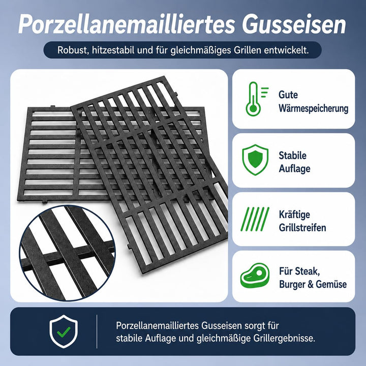 Gusseisen Grillrost 2er-Set für Weber Spirit 300 Serie 44,5x30cm - Bild 6