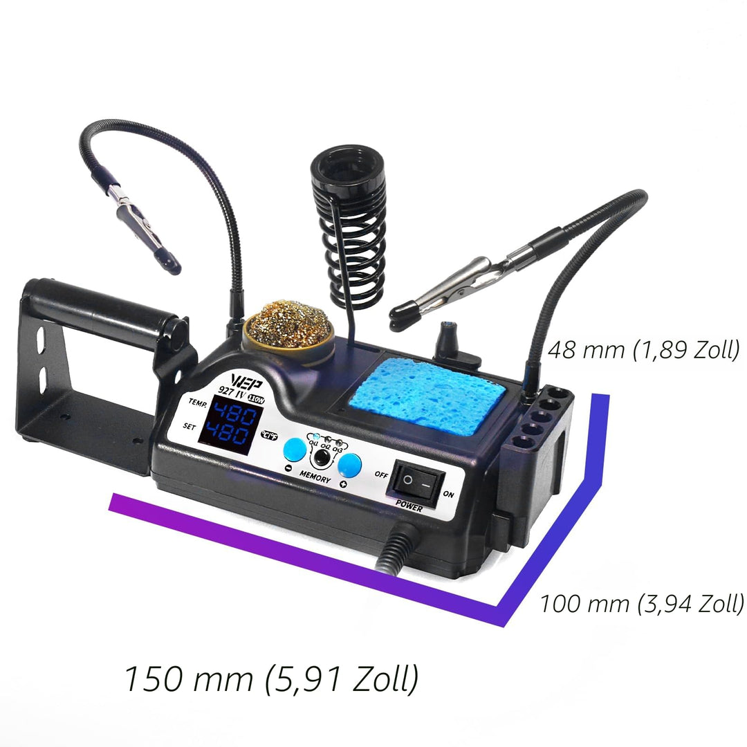 Lötstation 110W mit LED-Lupe, 5 Lötspitzen und Helferhänden - Bild 6