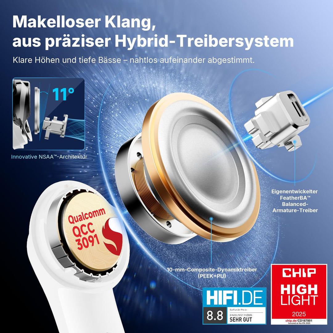 In-Ear Kopfhörer Bluetooth 6.0 Hybrid-ANC Hi-Res 54h Akku - Bild 2