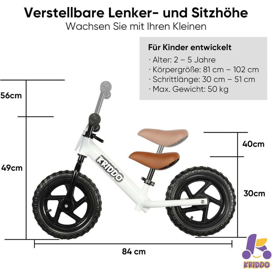 Laufrad Kinder 2-5 Jahre Stahl mit verstellbarem Sitz und Lenker - Bild 5