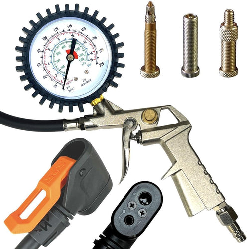 Reifenfüller mit Manometer für AV/SV/DV Universal-Ventilkopf