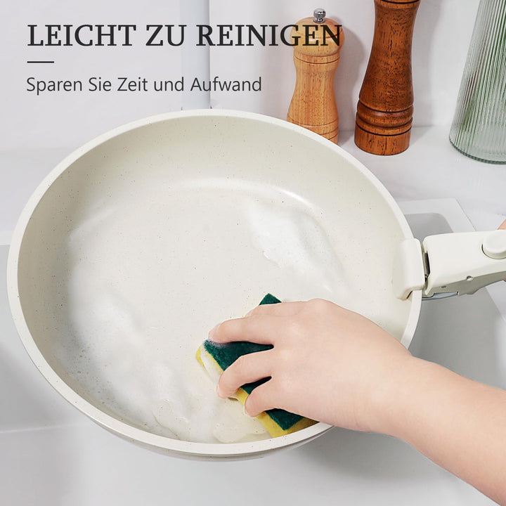 Topf- und Pfannenset 5-teilig Granit-Antihaft abnehmbare Griffe Induktion - Bild 7