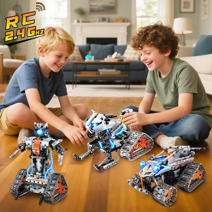 Roboter Bausatz 5-in-1 mit LED Licht und Fernsteuerung 604 Teile - Bild 6