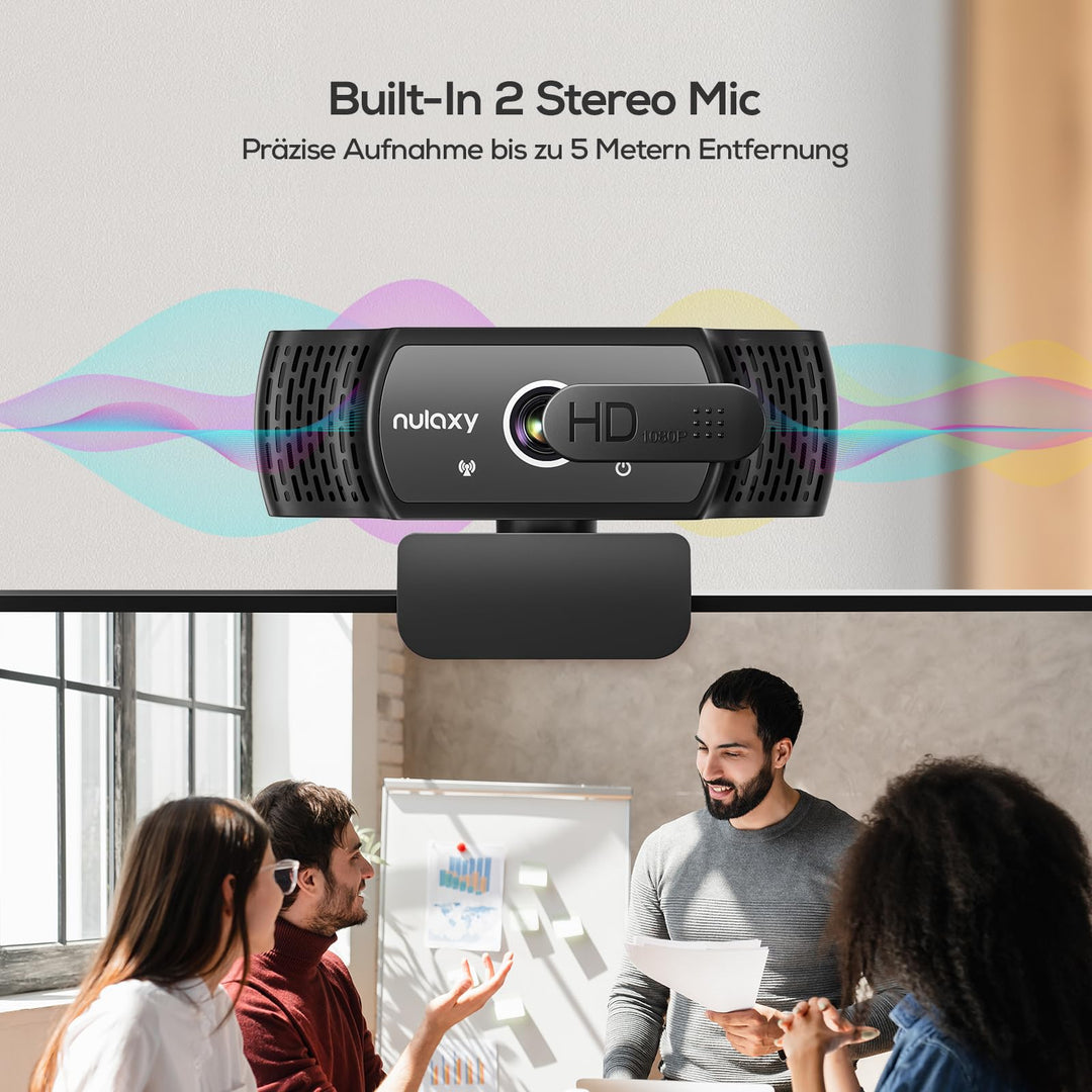 Webcam Full HD 1080P mit Mikrofon und Sichtschutzabdeckung, USB - Bild 3