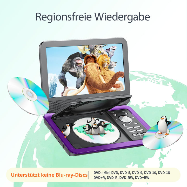 Tragbarer DVD-Player 12,5 Zoll mit 10,5" Schwenkbildschirm fürs Auto - Bild 3