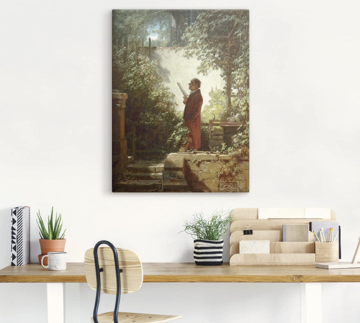 Leinwandbild Zeitungsleser im Hausgärtchen Carl Spitzweg 45x60 cm - Bild 7
