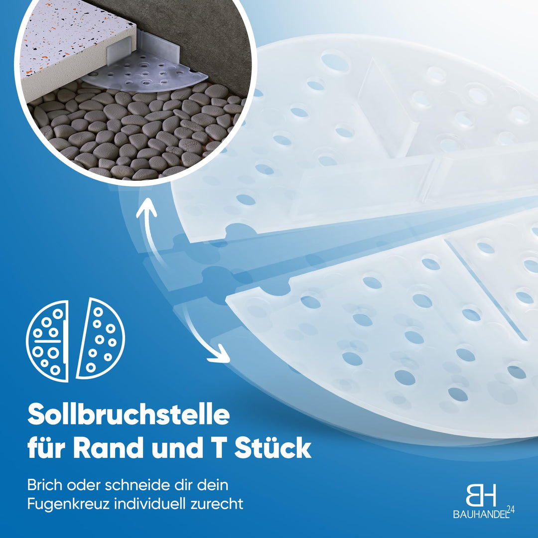 Fugenkreuze 3mm Terrassenplatten 100er-Set mit Teller Transparent - Bild 5