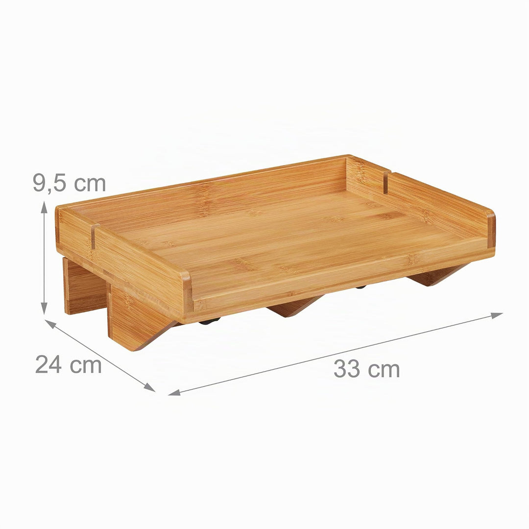 Bettablage Bambus zum Anklemmen mit Kabelschlitz 33x24 cm - Bild 3