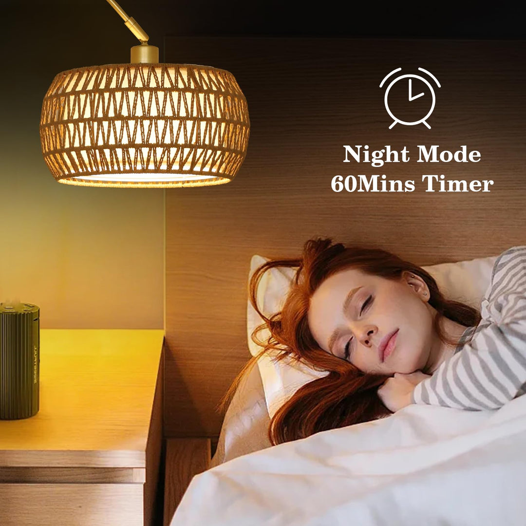 Bogenlampe Rattan Stehlampe dimmbar mit Fernbedienung App gold - Bild 4