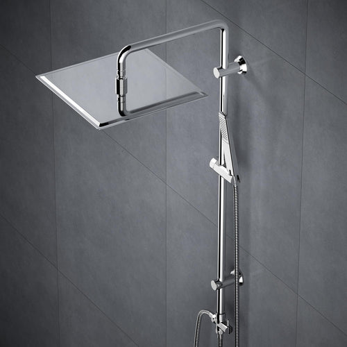 Duschsystem mit Regendusche 30x30cm Edelstahl und Duschstange Chrom