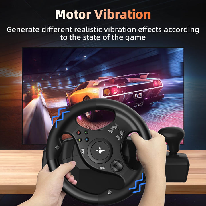 Gaming Lenkrad mit Pedalen 270° für PS4, PS3, Xbox, PC, Switch - Bild 4